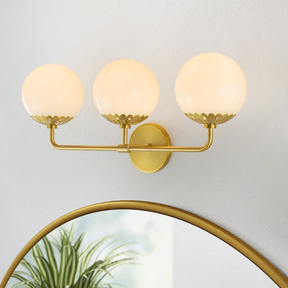 Modern 3-Light Opal Glass Globe Wall Sconce