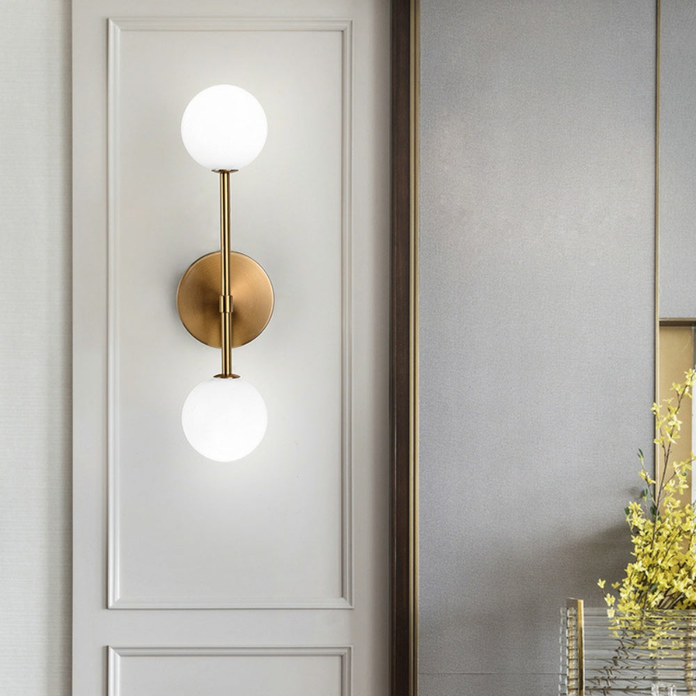 Opal Glass Globes Double Wall Sconce