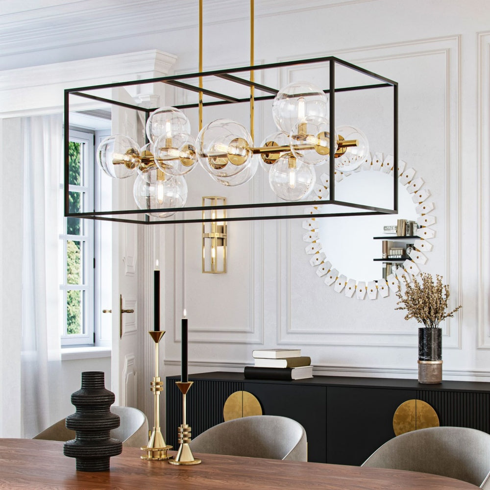 Modern Black and Gold Chandelier