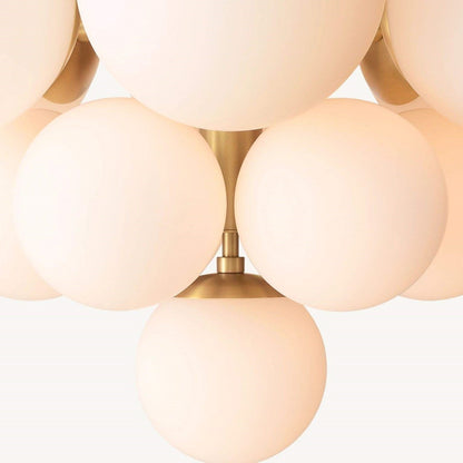 Opal Glass Globes Cluster Chandelier