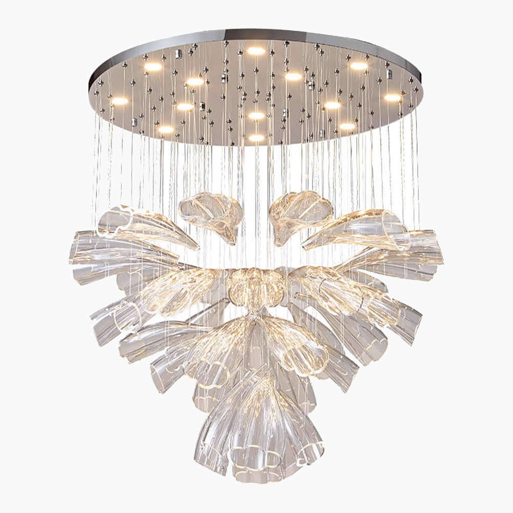 Luxury Glass Lotus Chandelier 23.6″/31.5″