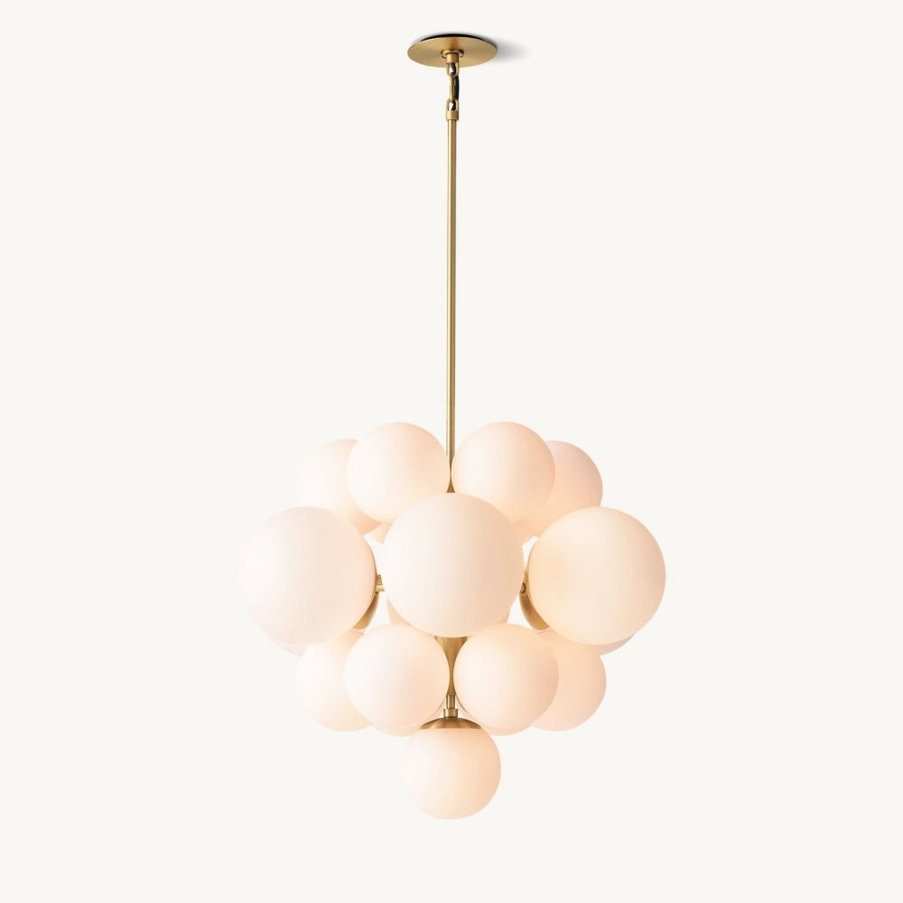 Opal Glass Globes Cluster Chandelier