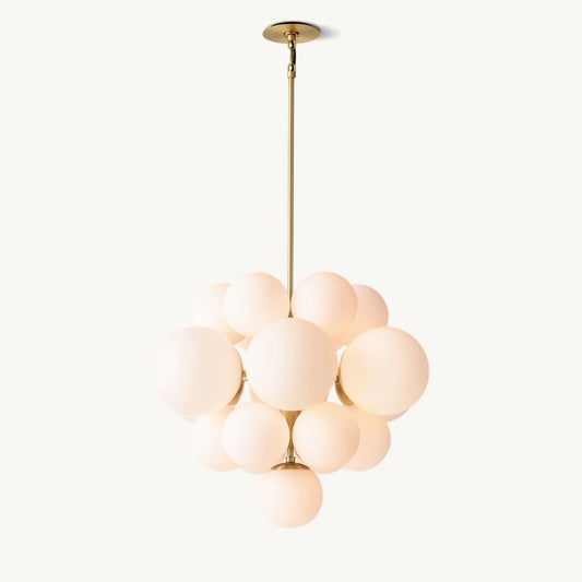 Opal Glass Globes Cluster Chandelier