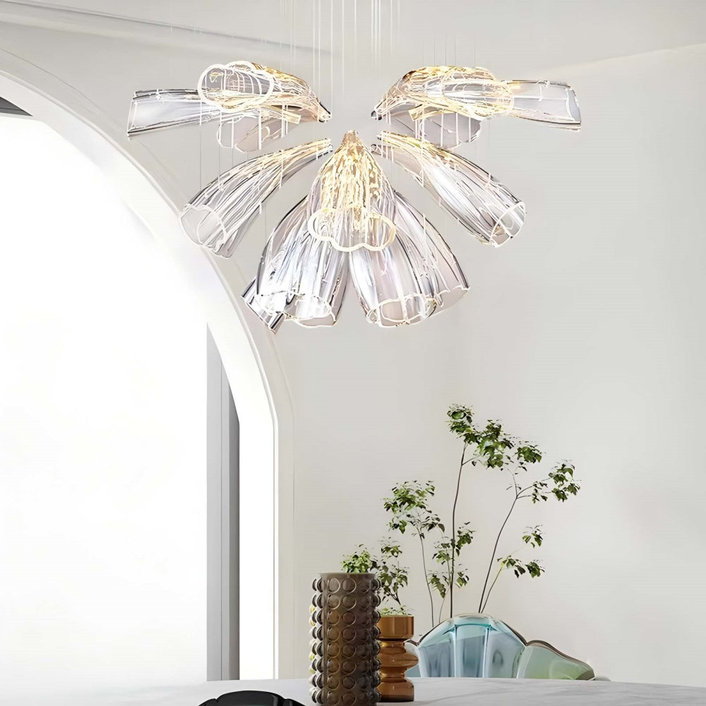 Luxury Glass Lotus Chandelier 23.6″/31.5″