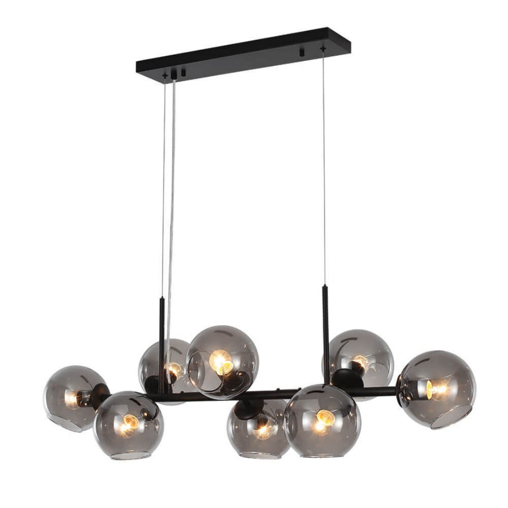 Modern 8 Lights Glass Linear Chandelier