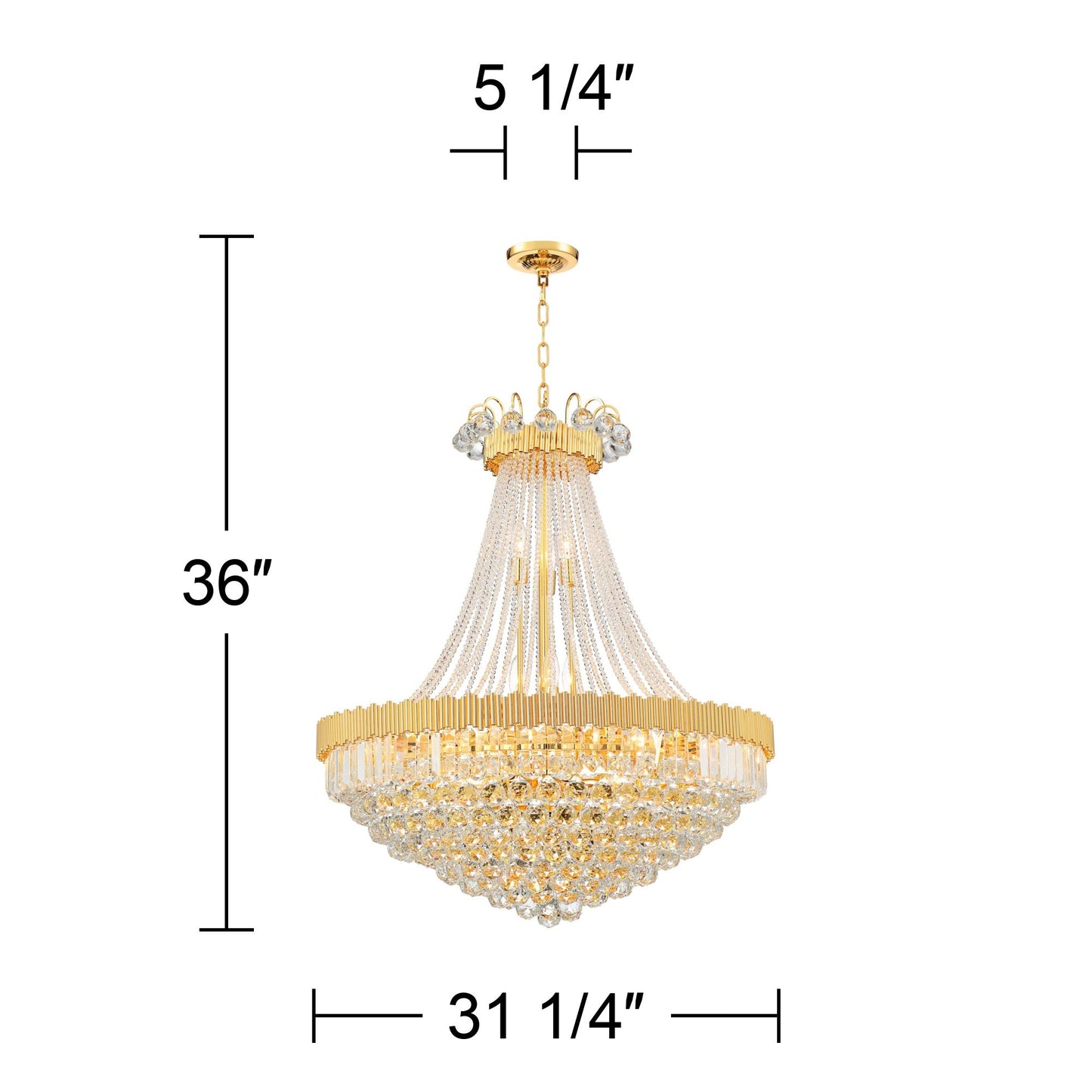 Gold and Crystal Chandelier