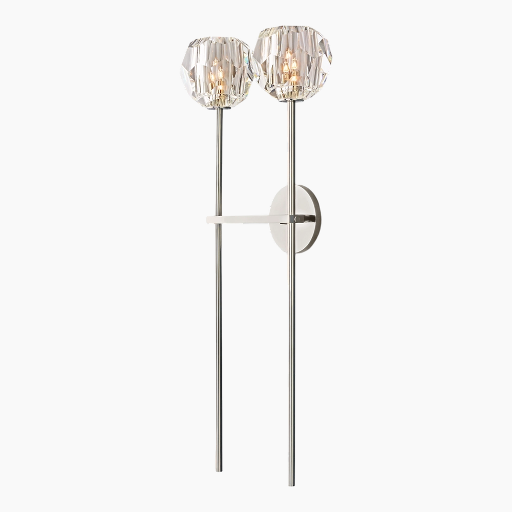 Clear -Smoke Glass Double Grand Wall Sconce