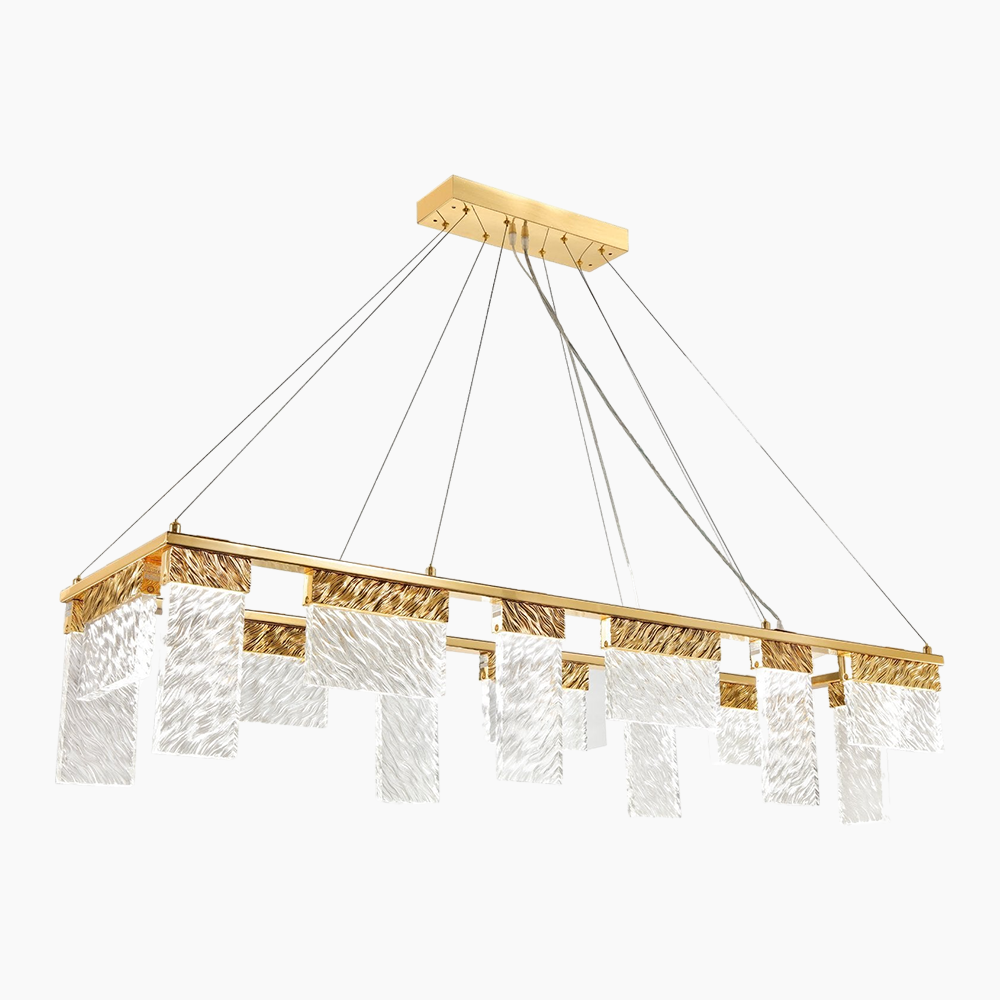 LED Rectangle Glass Chandelier