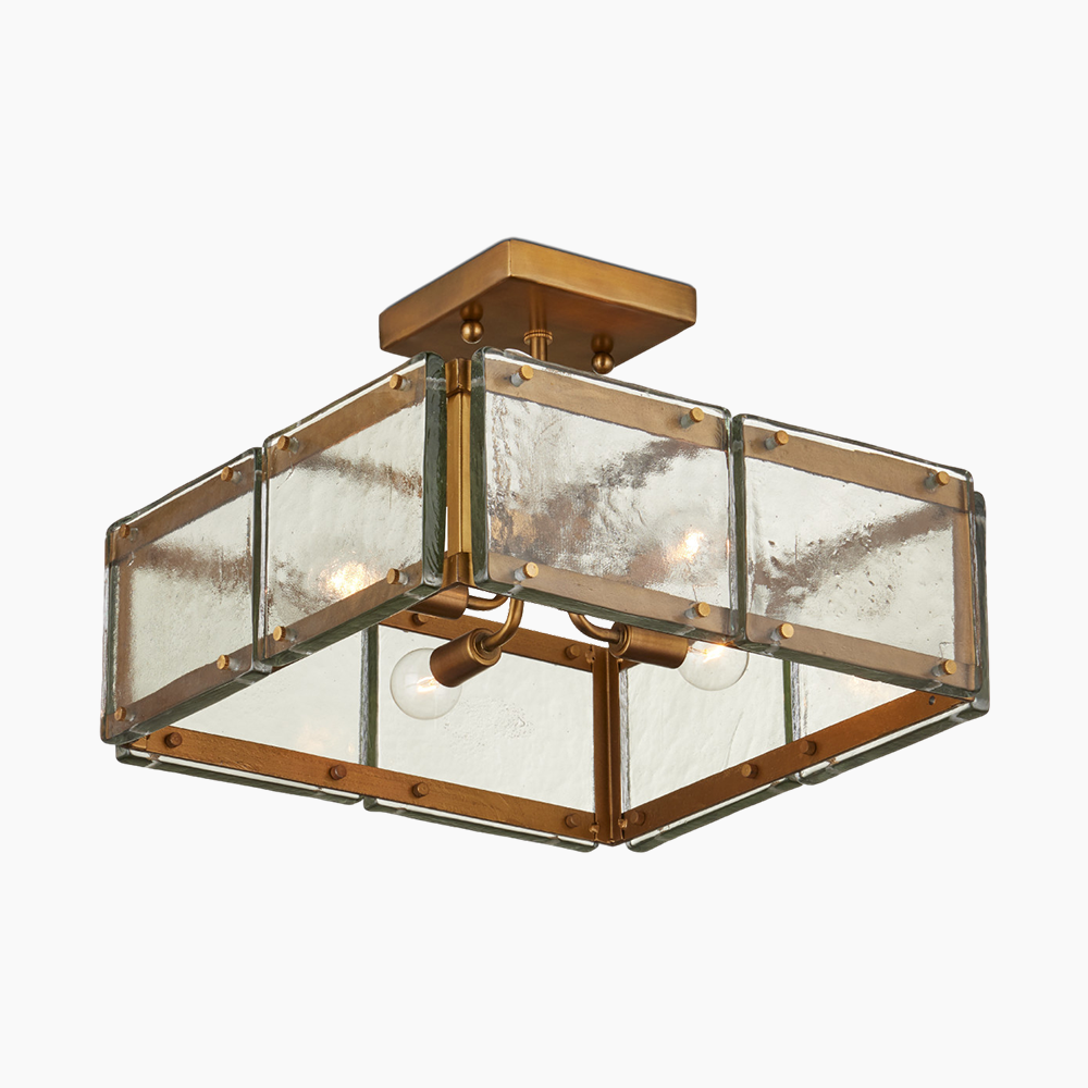 Square Semi-Flush Mount Chandelier