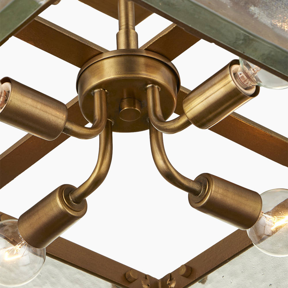 Square Semi-Flush Mount Chandelier