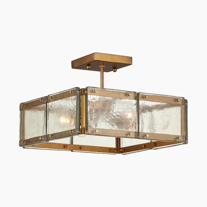 Square Semi-Flush Mount Chandelier