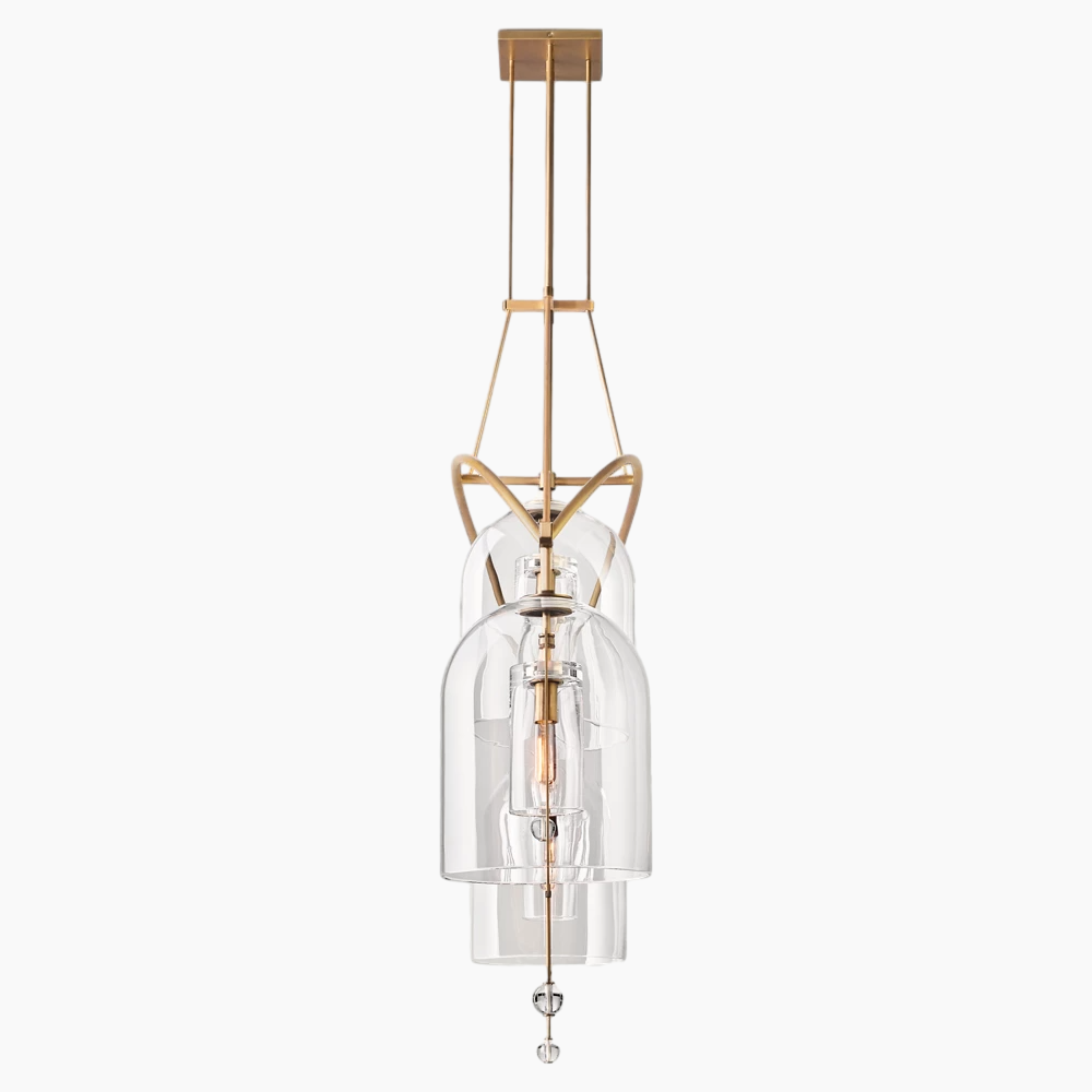 Brass Linear Glass Chandelier 61''/73''/85''