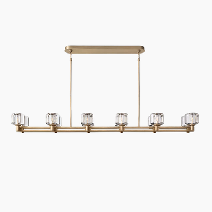 K9 Glass Double Linear Chandelier 54"/72"