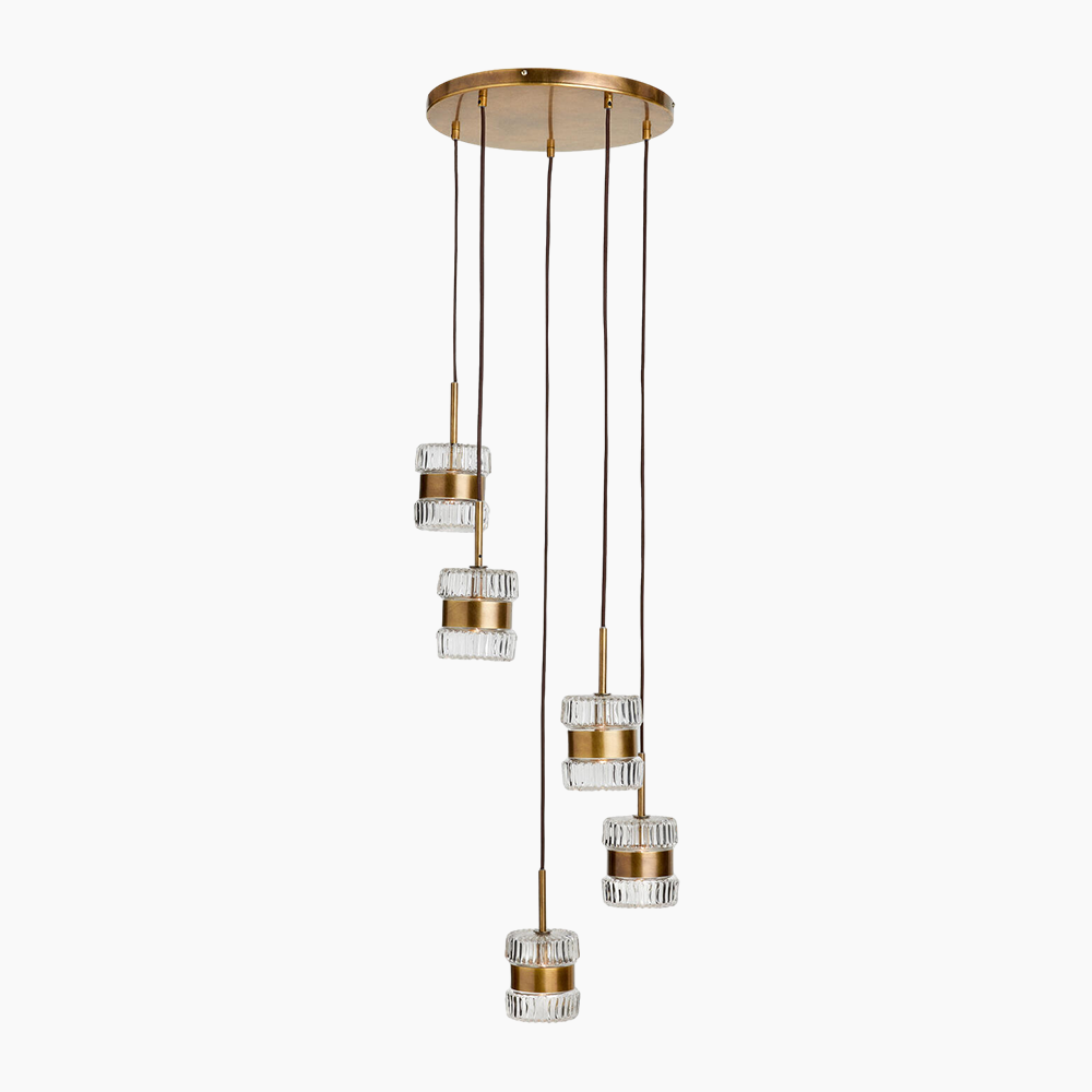 Retro Glass Multi Pendant Chandelier