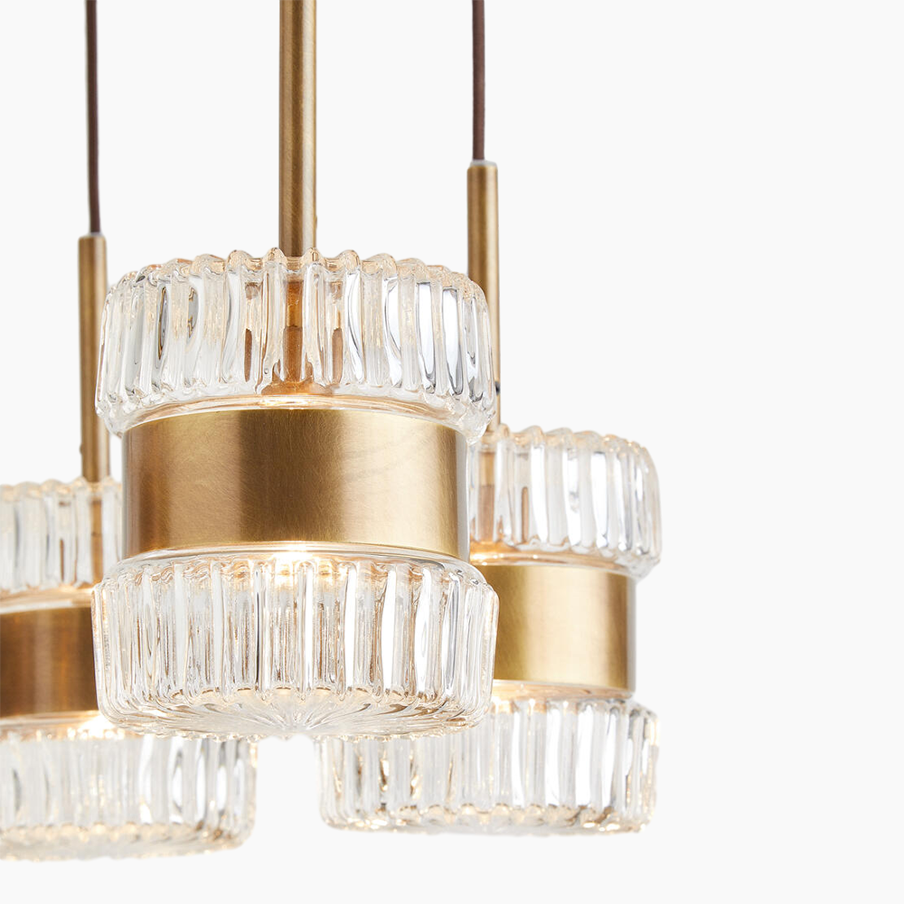 Retro Glass Multi Pendant Chandelier