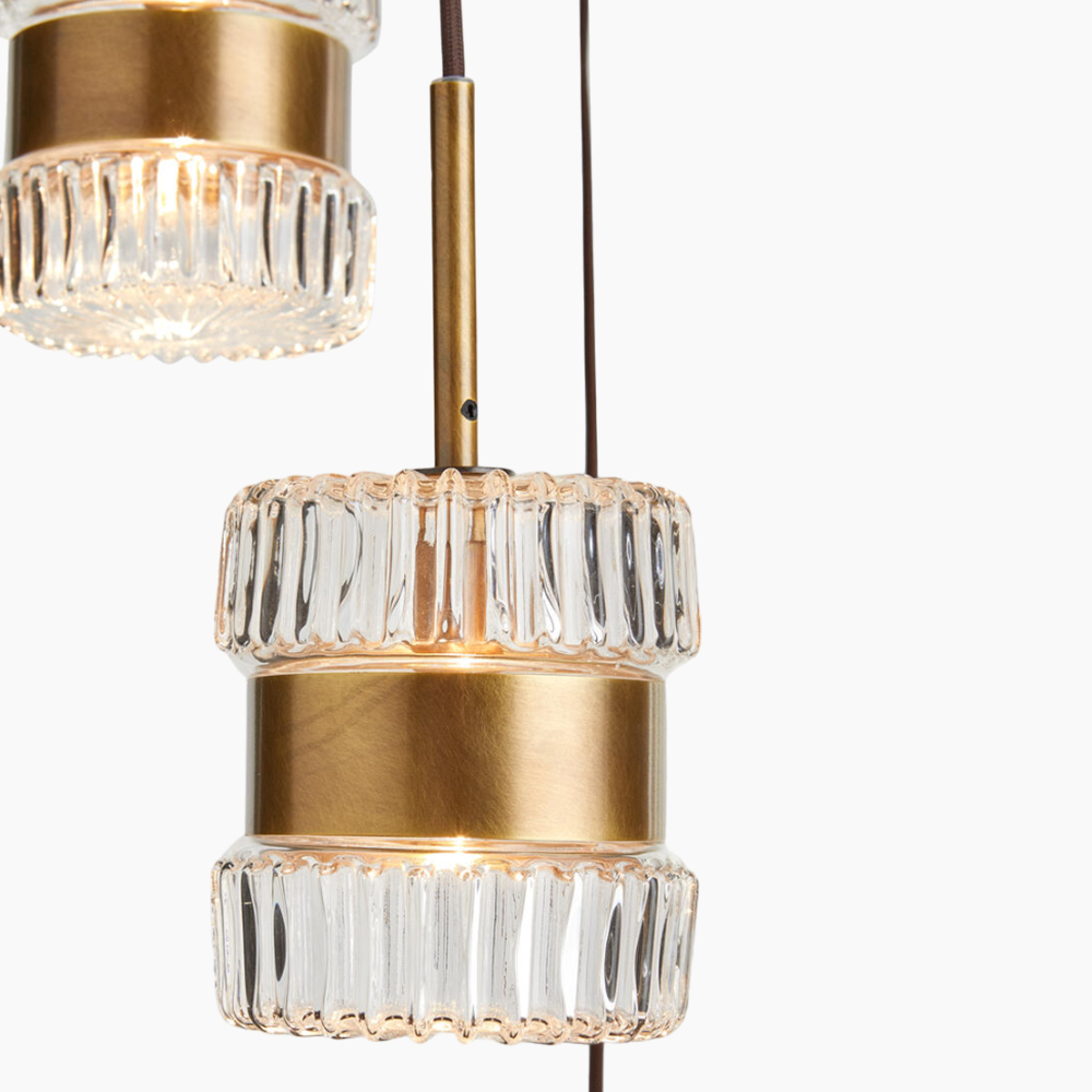 Retro Glass Multi Pendant Chandelier