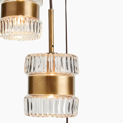 Retro Glass Multi Pendant Chandelier