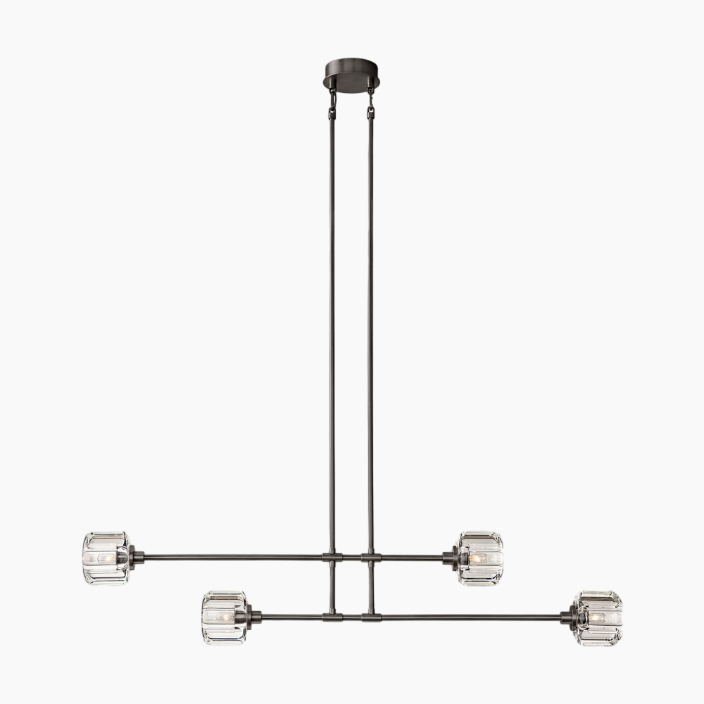 K9 Glass Mobile Linear Chandelier 54"/72"