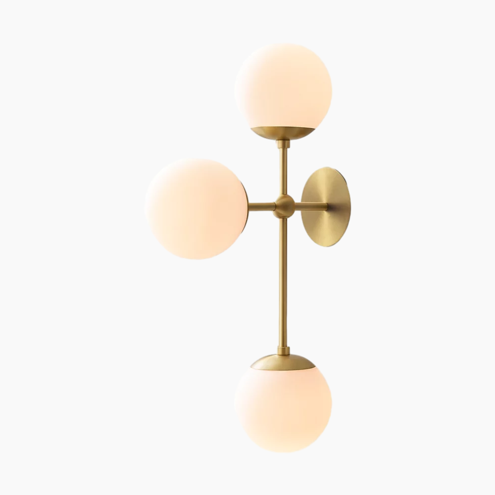 Opal Glass Globes Triple Wall Sconce