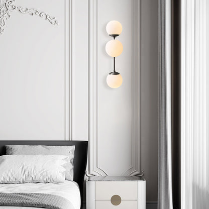 Opal Glass Globes Triple Wall Sconce