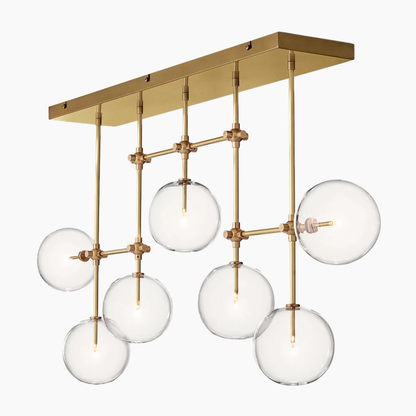 Glass Globe Mobile Linear Chandelier 59"