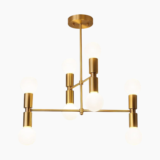 8 Light Mid-Century Modern Semi Flush Ceiling Light