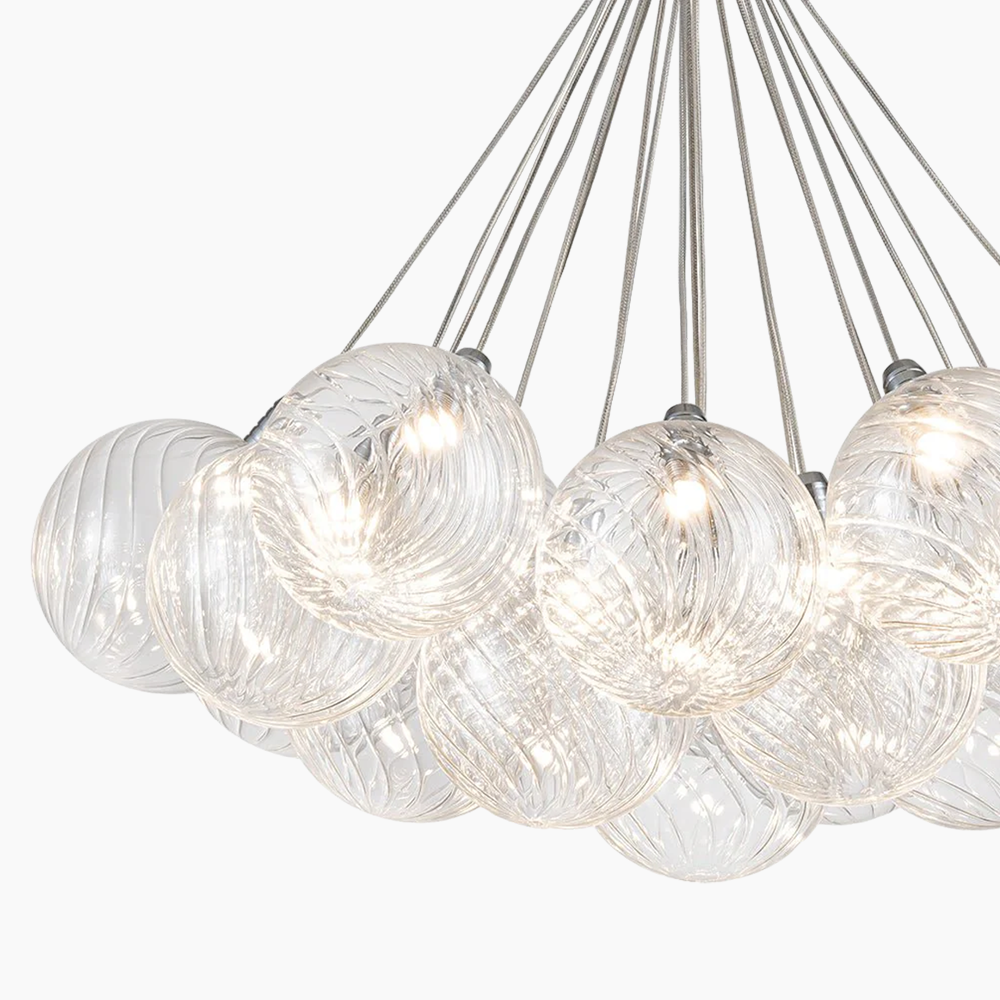 Modern Dimmable LED Cluster Glass Bubble Chandelier