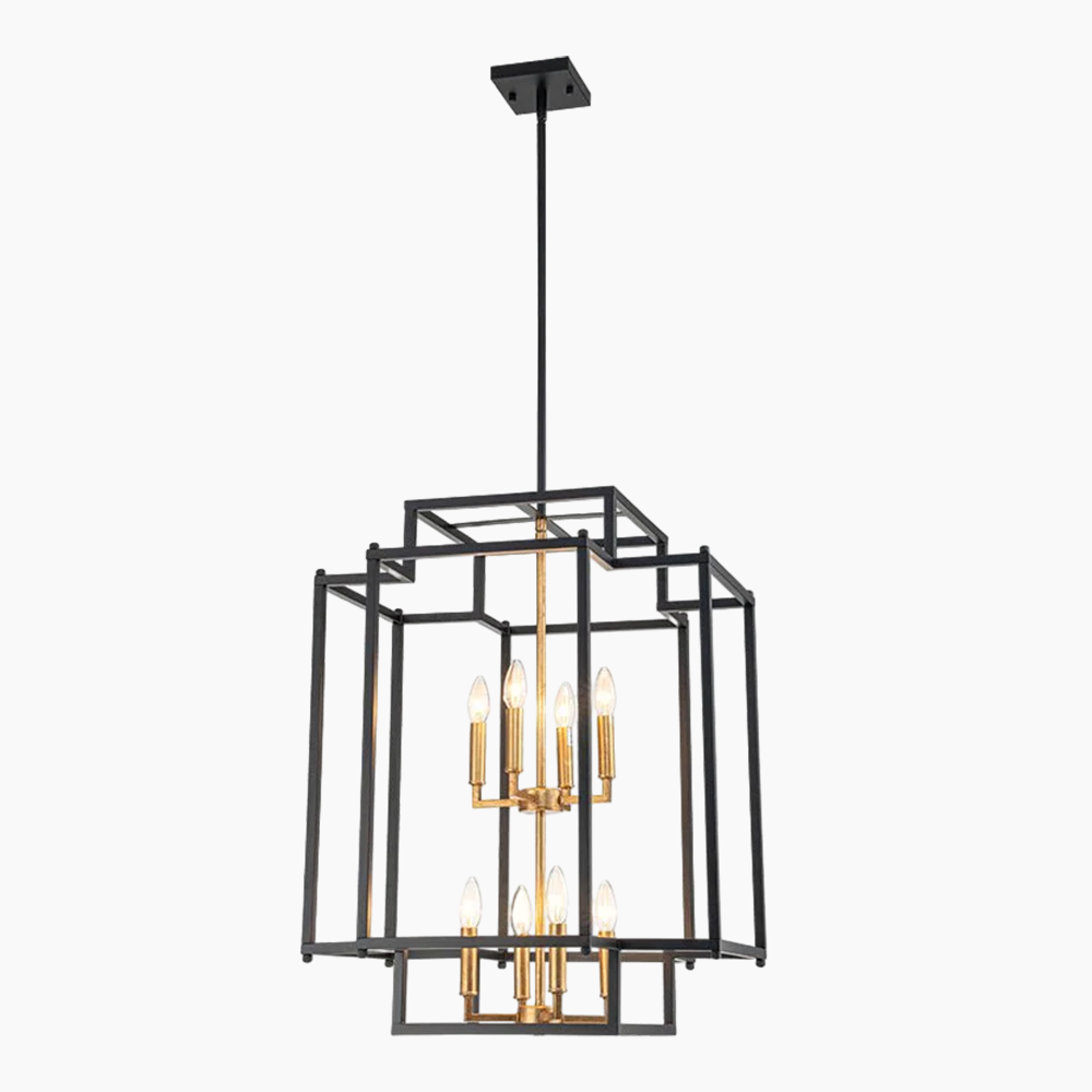 Modern Geometric Sector Cage Pendant Light