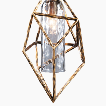 Geometric Smoked Glass Pendant Light