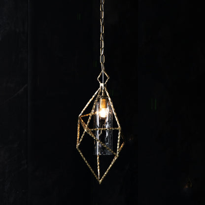 Geometric Smoked Glass Pendant Light