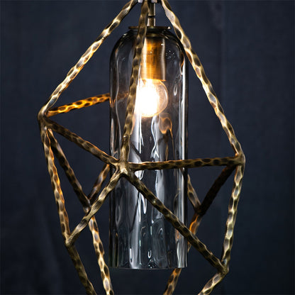 Geometric Smoked Glass Pendant Light