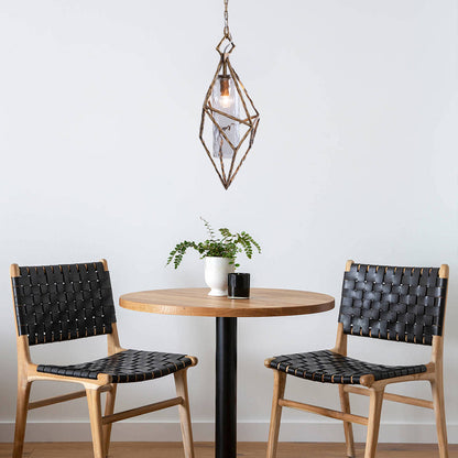 Geometric Smoked Glass Pendant Light