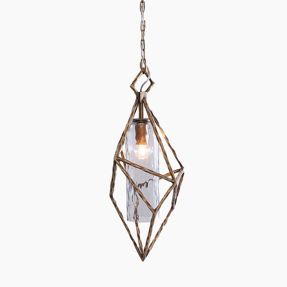 Geometric Smoked Glass Pendant Light