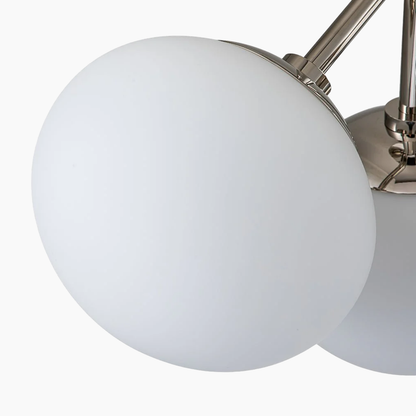 4-Light Frosted Opal Glass Globe Sputnik Semi Flush Mount