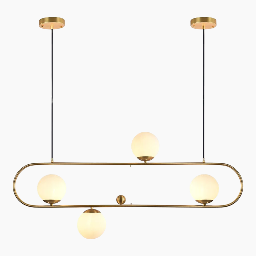 Mid-Century Modern 4 Light Oval Ring Chandelier