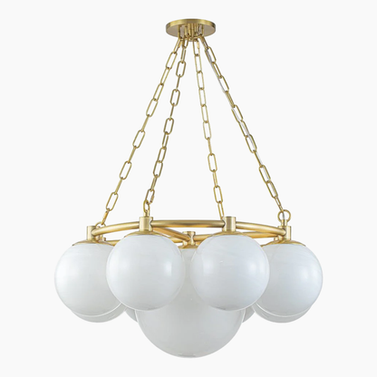 9-Light Modern Opal Globes Bubble Cluster Chandelier