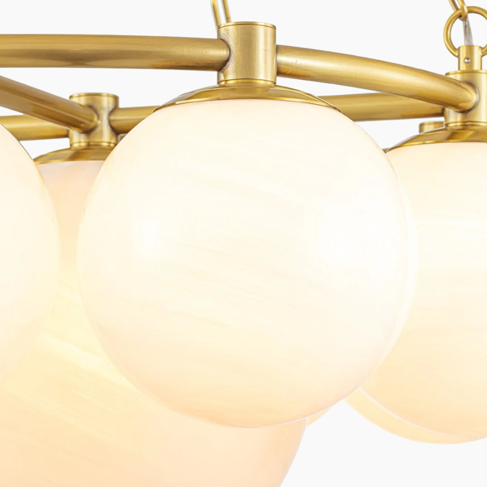 9-Light Modern Opal Globes Bubble Cluster Chandelier