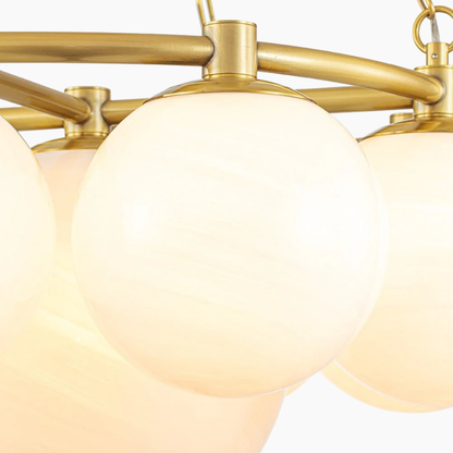 9-Light Modern Opal Globes Bubble Cluster Chandelier