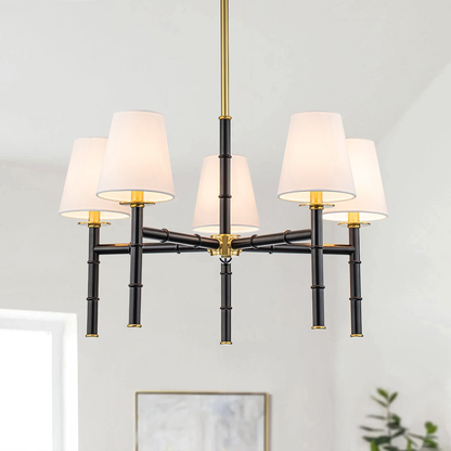 5-Light Transitional Vintage Bamboo-Shaped Chandelier