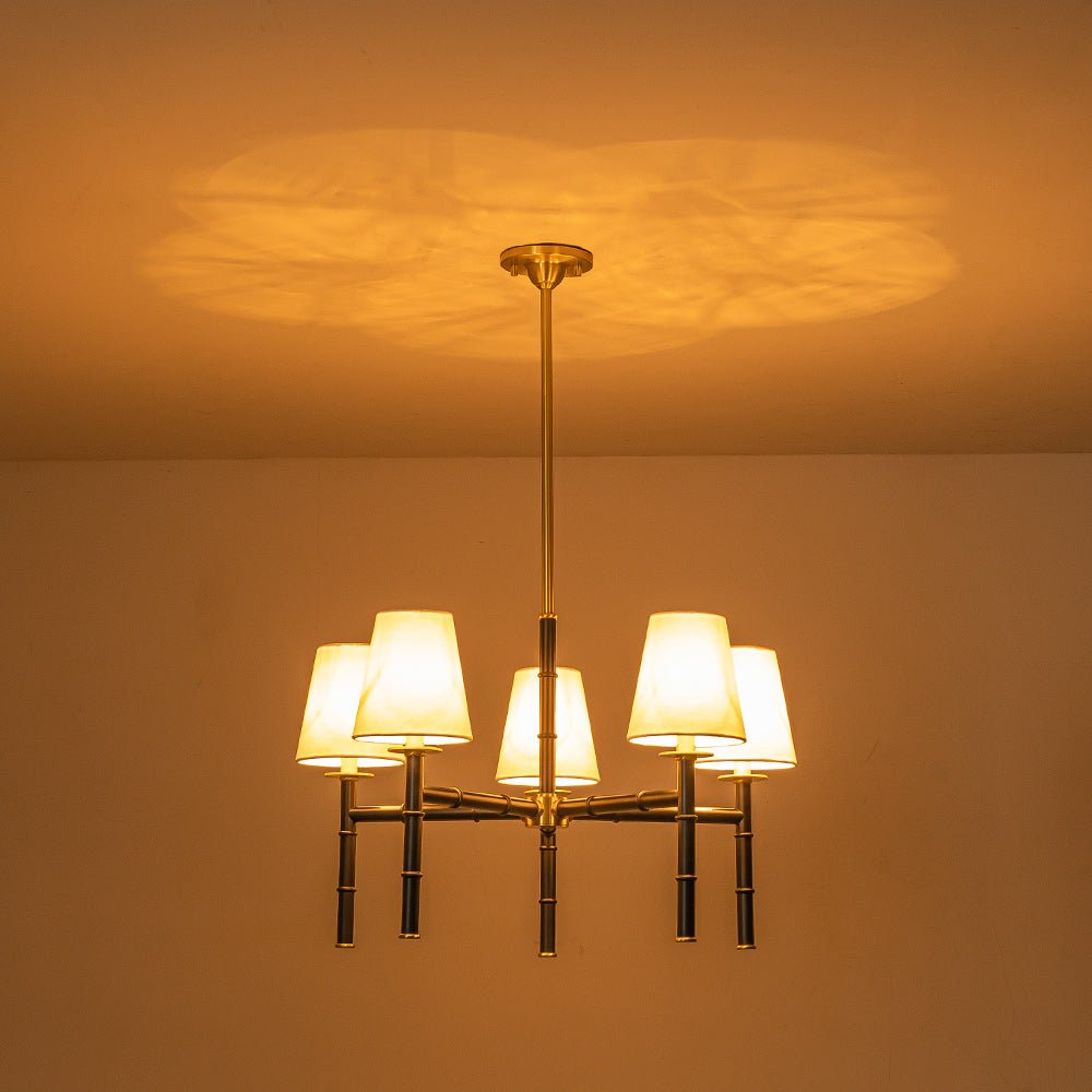 5-Light Transitional Vintage Bamboo-Shaped Chandelier