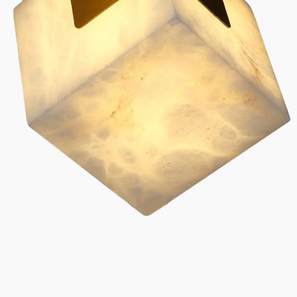 Square Cube Alabaster Pendant Lights