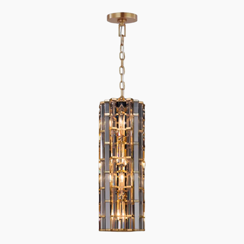 Cylindrical Crystal Pendant Light 9''/12''