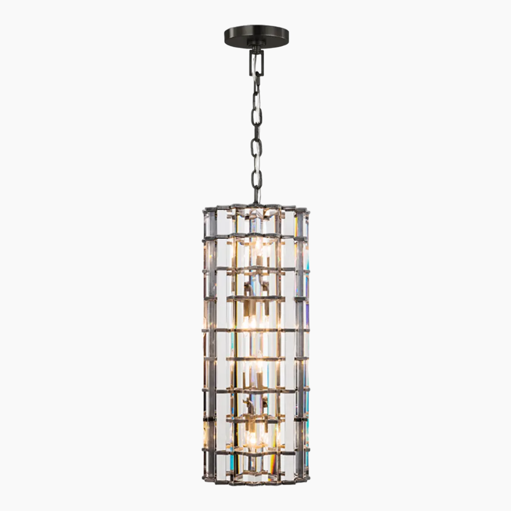 Cylindrical Crystal Pendant Light 9''/12''