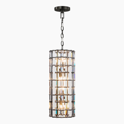 Cylindrical Crystal Pendant Light 9''/12''