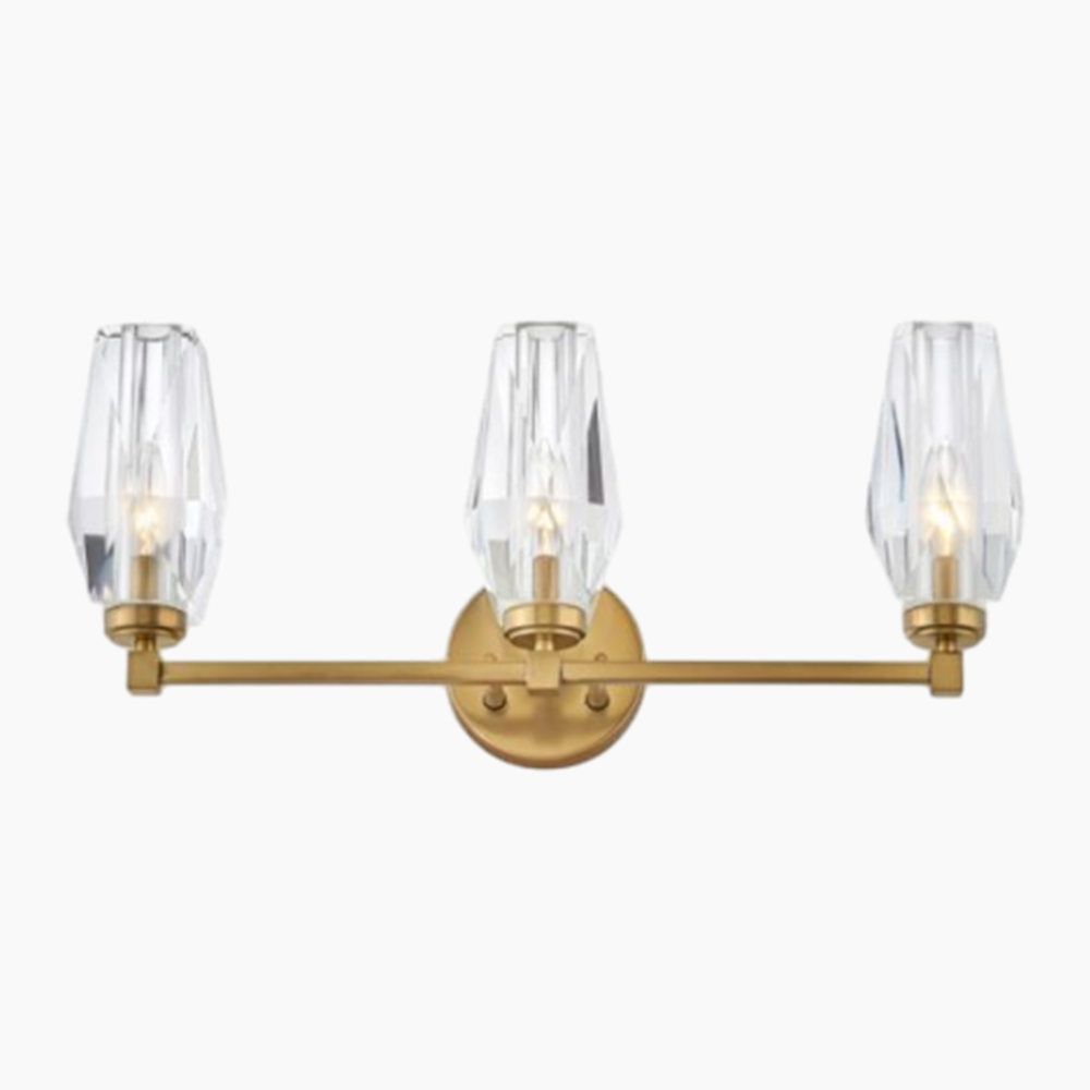 3 Light Vanity Heritage Brass Wall Sconce