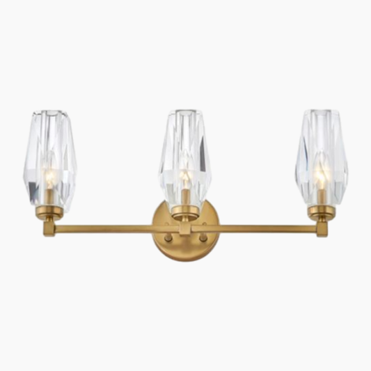 3 Light Vanity Heritage Brass Wall Sconce