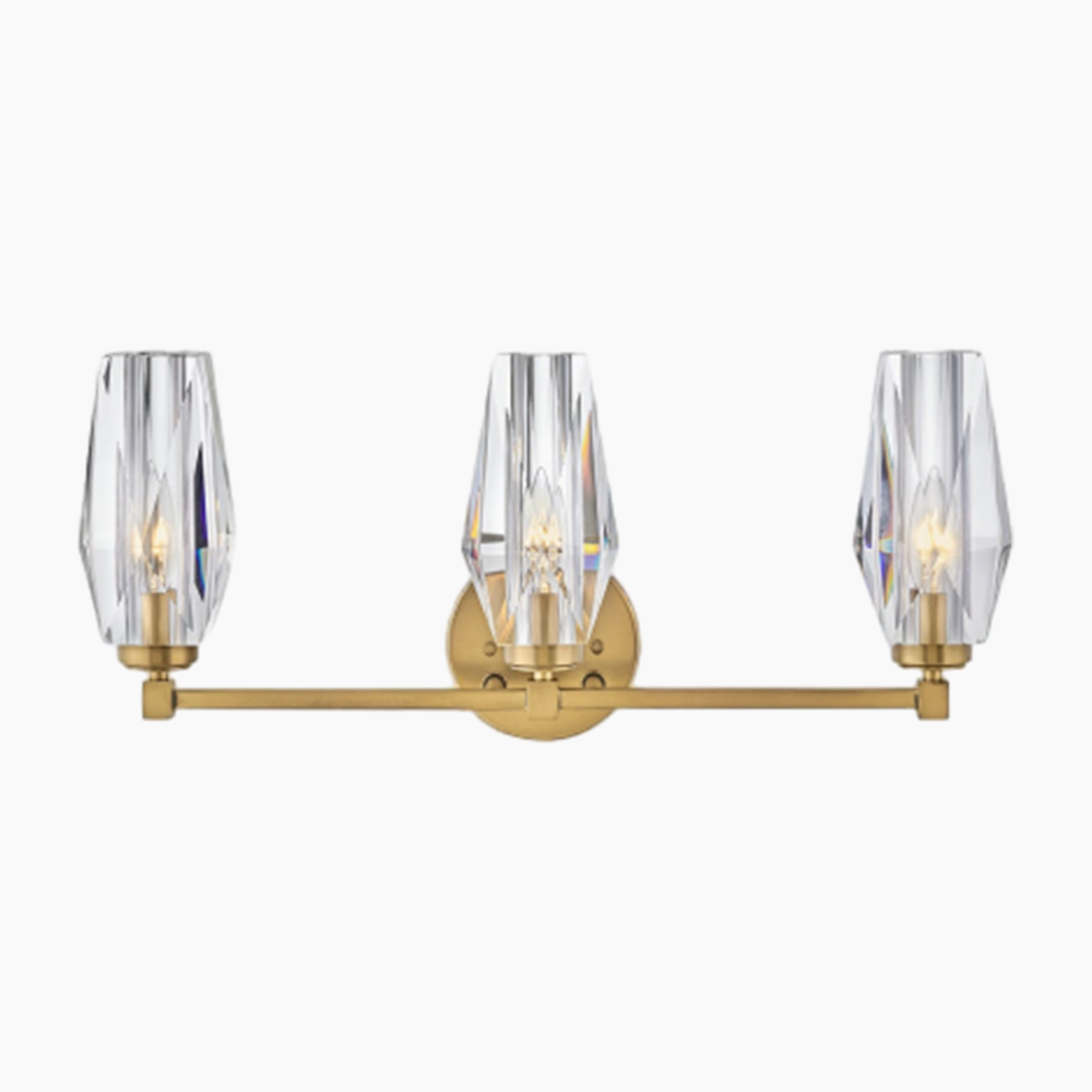 3 Light Vanity Heritage Brass Wall Sconce