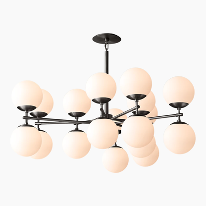 Opal Glass Globes Linear Chandelier