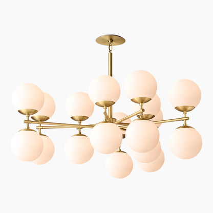 Opal Glass Globes Linear Chandelier