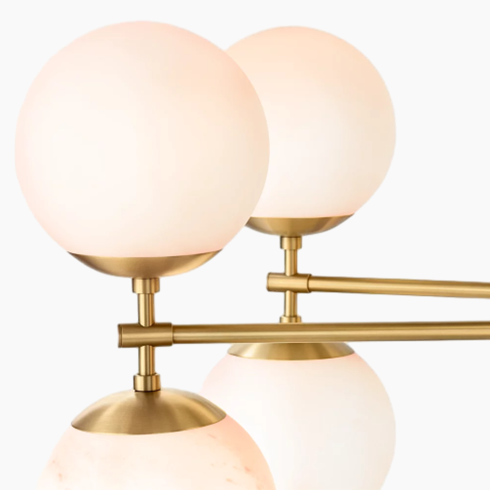 Opal Glass Globes Linear Chandelier